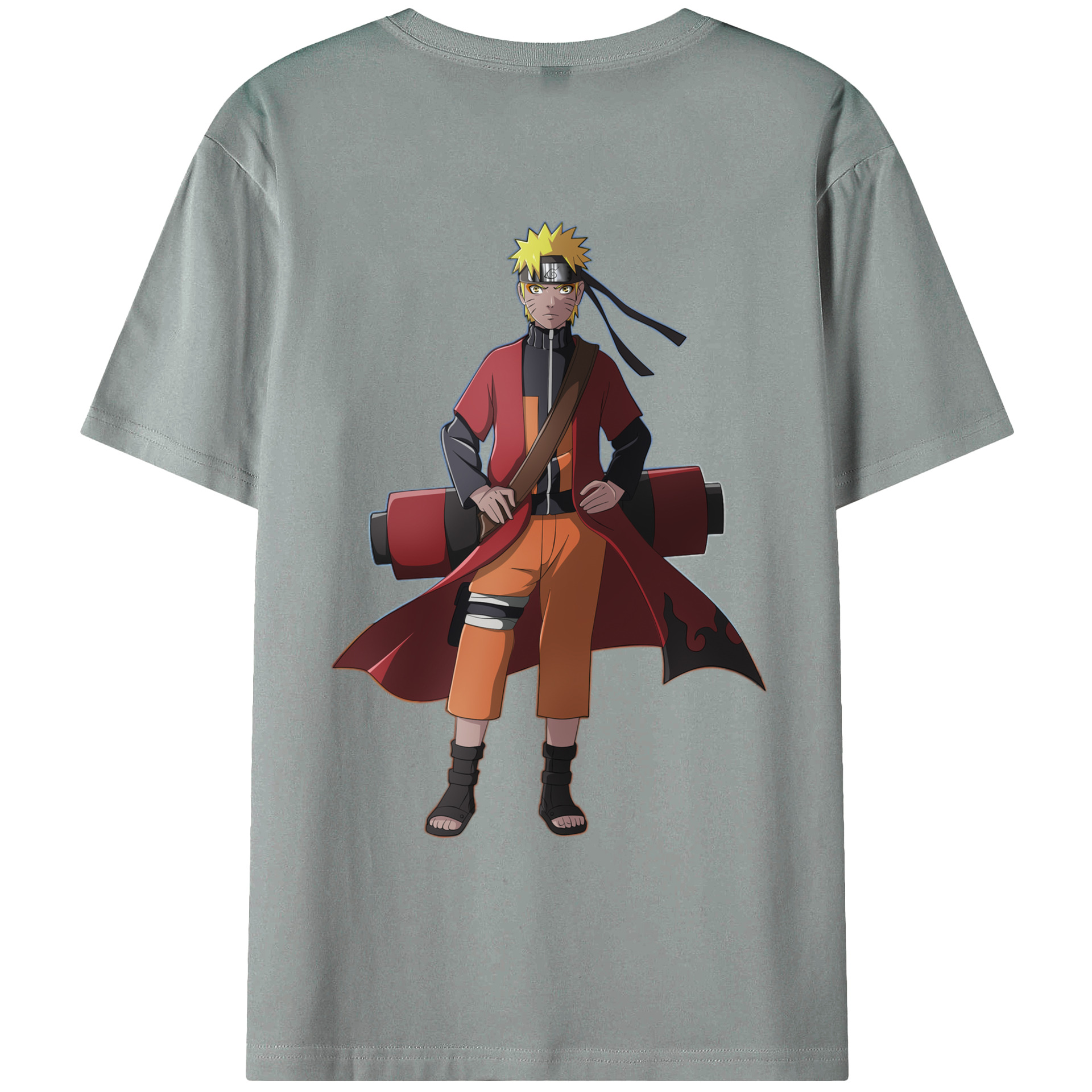 （画像用） NARUTO -ナルト- うずまき ナルト Uzumaki Naruto 綿100％ メンズ半袖Tシャツ（バックプリント） 通気性
